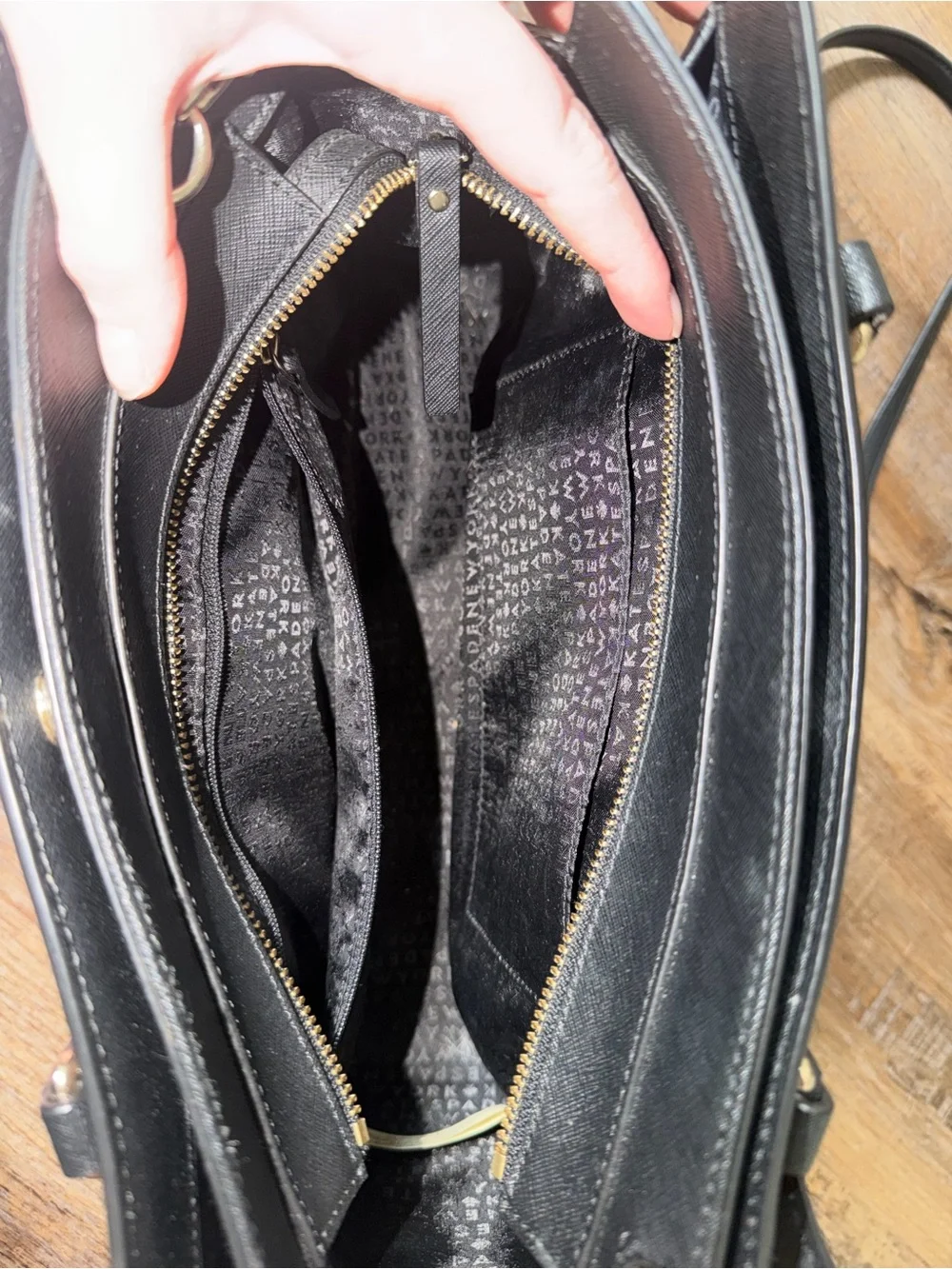 kate spade Blush and Black Satchel with Crossbody Strap